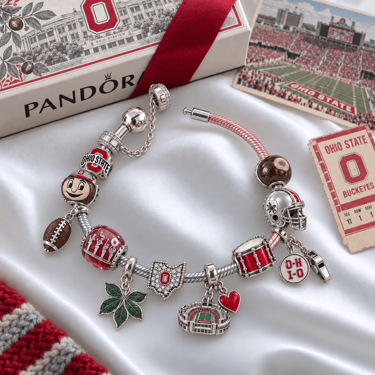 OSB Silver Charm Bracelet Set PTKL