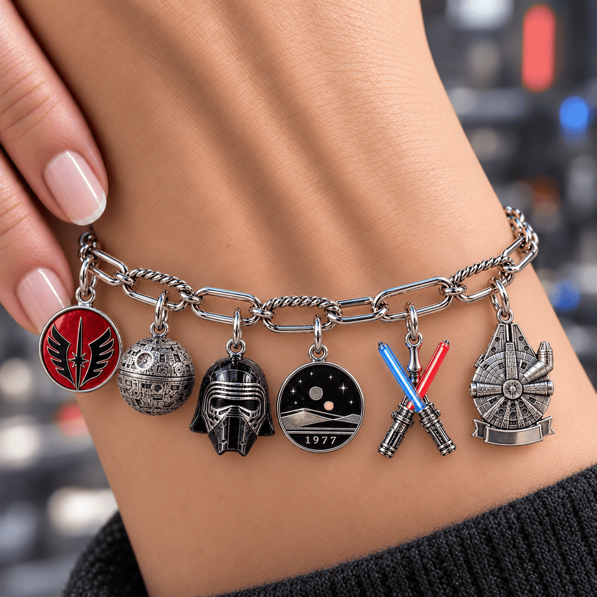 STW Silver Charm Bracelet Set NTVA