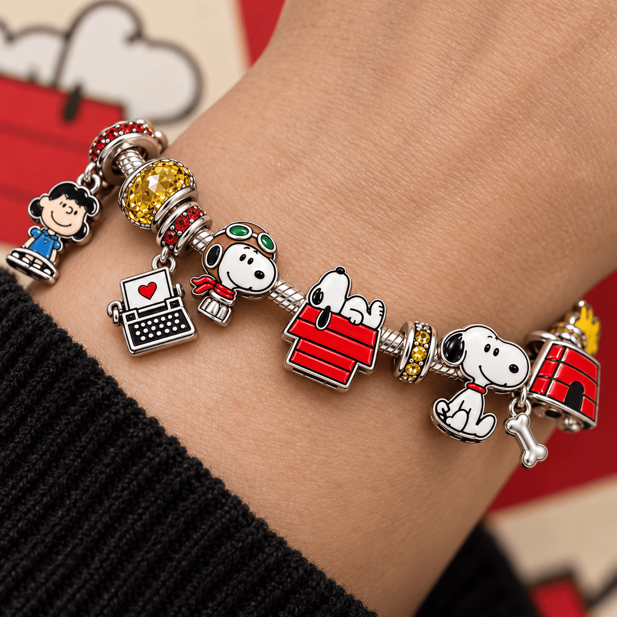 SNPY Silver Charm Bracelet Set TTTT